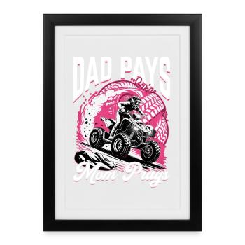 Quad ATV Femme Fille Quad Quad - Affiche encadrée (27 × 37 cm) - noir - Devant