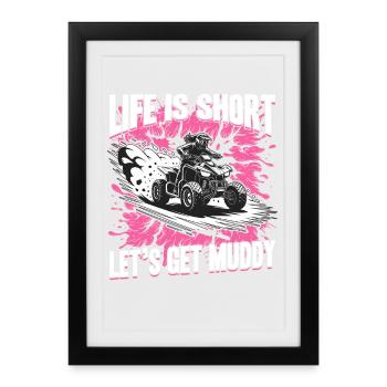 Quad ATV Femme Fille Quad Quad - Affiche encadrée (27 × 37 cm) - noir - Devant