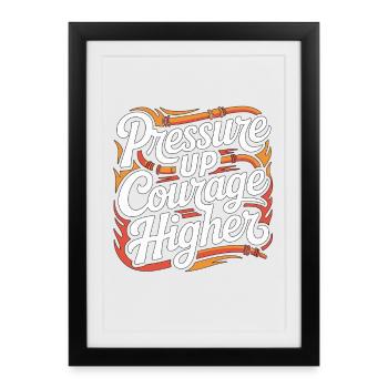 Fire Engineer Pressure Up Courage Fire Department - Framed poster (27 × 37 cm) - black - Front