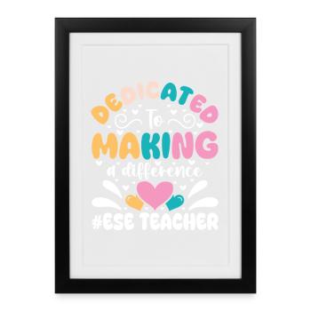 Geschenke für ESE-Lehrer - Gerahmtes Poster (27 × 37 cm) - Schwarz - Vorne