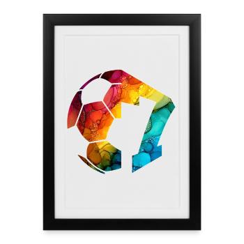 NR. 7 FUßBALLER NUMMER 7 FUßBALL 7. GEBURTSTAG - Gerahmtes Poster (27 × 37 cm) - Schwarz - Vorne
