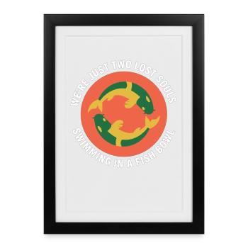 Swimming Fish Bowl Humor Saying - Framed poster (27 × 37 cm) - black - Front