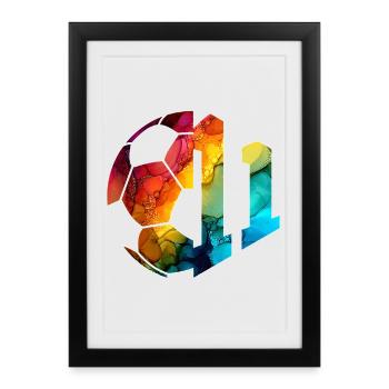 NO. 11 FOOTBALLER NUMBER 11 FOOTBALL 11TH BIRTHDAY - Framed poster (27 × 37 cm) - black - Front
