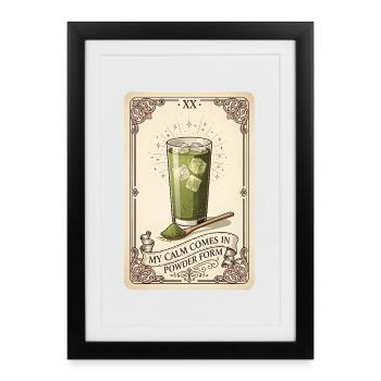 Tranquillity in powder form | Matcha Vintage - Framed poster (27 × 37 cm) - black - Front
