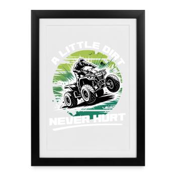 Quad ATV Garçons Hommes Quad Wheeler - Affiche encadrée (27 × 37 cm) - noir - Devant