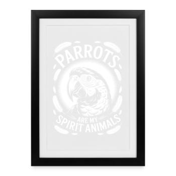 Parrot Sayings Parrot Funny Parrot Gift - Framed poster (27 × 37 cm) - black - Front