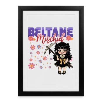 Beltane Bénédictions Célébrations du 1er mai Pagan - Affiche encadrée (27 × 37 cm) - noir - Devant