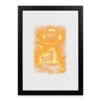 Chihuahua, Moon - Framed poster (27 × 37 cm) - black - Front