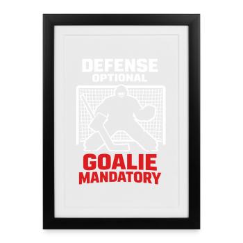 Gardien de but de hockey Cadeau de but Vie de gardien de hockey - Affiche encadrée (27 × 37 cm) - noir - Devant