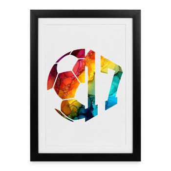 NO. 17 FOOTBALLER NUMBER 17 FOOTBALL 17TH BIRTHDAY - Framed poster (27 × 37 cm) - black - Front
