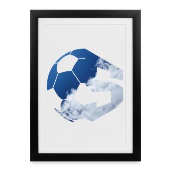 NON. 5 FOOTBALLEUR NUMÉRO 5 FOOTBALL 5E ANNIVERSAIRE - Affiche encadrée (27 × 37 cm) - noir - Devant