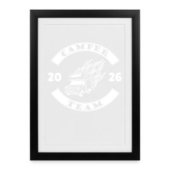 Équipe Campeurs 2026 – Équipe de camping - Affiche encadrée (27 × 37 cm) - noir - Devant
