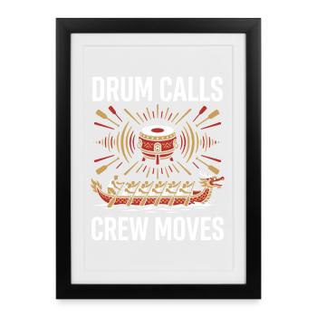 Équipe de pagayeurs du Dragon Boat Club Cadeau de bateaux Dragon - Affiche encadrée (27 × 37 cm) - noir - Devant