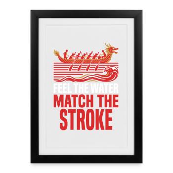 Équipe de pagayeurs du Dragon Boat Club Cadeau de bateaux Dragon - Affiche encadrée (27 × 37 cm) - noir - Devant