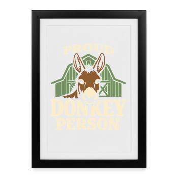 Esel-liebhaber Esel Lustiger Esel Bauernhoftier - Gerahmtes Poster (27 × 37 cm) - Schwarz - Vorne