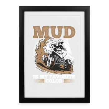 Quad ATV Garçons Hommes Quad Wheeler - Affiche encadrée (27 × 37 cm) - noir - Devant
