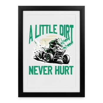 Quad ATV Garçons Hommes Quad Wheeler - Affiche encadrée (27 × 37 cm) - noir - Devant
