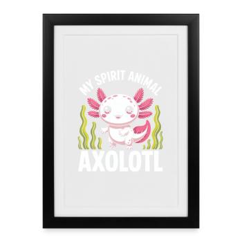 My Spirit Axolotl - Framed poster (27 × 37 cm) - black - Front