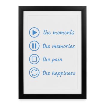 Pleine conscience, moments, souvenirs, bonheur - Affiche encadrée (27 × 37 cm) - noir - Devant