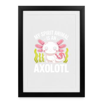 My Spirit Axolotl - Framed poster (27 × 37 cm) - black - Front