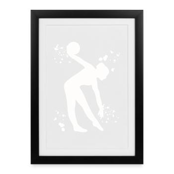 Gymnast with ball rhythmic gymnastics - Framed poster (27 × 37 cm) - black - Front