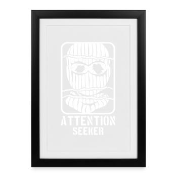 Masque de chercheur d’attention style rebelle - Affiche encadrée (27 × 37 cm) - noir - Devant