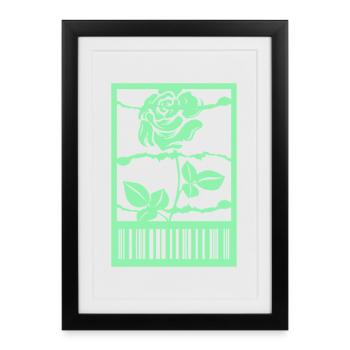 Style urbain en fil barbelé en rose gothique - Affiche encadrée (27 × 37 cm) - noir - Devant