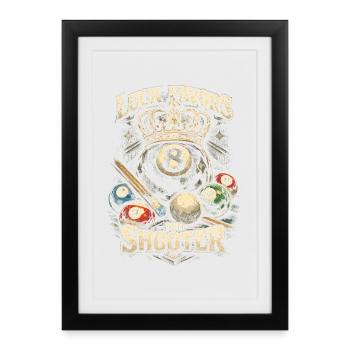 8-Ball Billiards Luck Favors The Shooter - Framed poster (27 × 37 cm) - black - Front