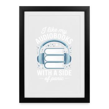 Fans de livres audio, cadeau des amateurs de livres audio. - Affiche encadrée (27 × 37 cm) - noir - Devant