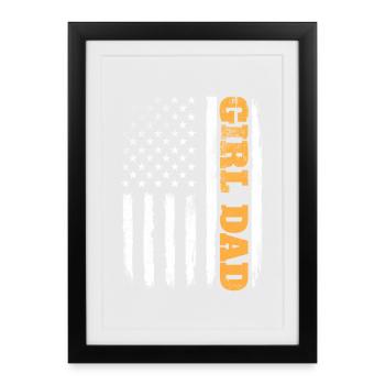 Fille, père, fier père de filles - Affiche encadrée (27 × 37 cm) - noir - Devant