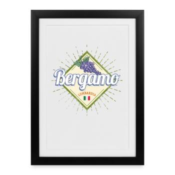 Bergamo Lombardy Italy Grapes Souvenir - Framed poster (27 × 37 cm) - black - Front