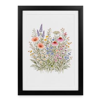 Wildflowers Flowers Flowers Natural Botanical Garden - Framed poster (27 × 37 cm) - black - Front