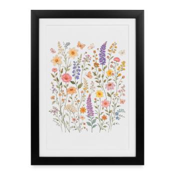 Wildflowers Flowers Flowers Natural Botanical Garden - Framed poster (27 × 37 cm) - black - Front