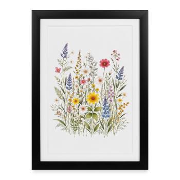 Wildflowers Flowers Flowers Natural Botanical Garden - Framed poster (27 × 37 cm) - black - Front