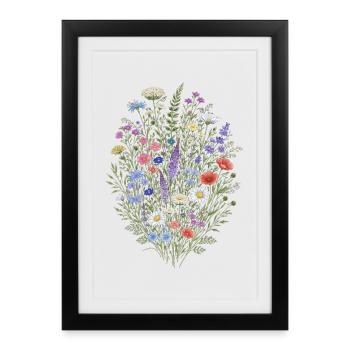 Wildflowers Flowers Flowers Natural Botanical Garden - Framed poster (27 × 37 cm) - black - Front