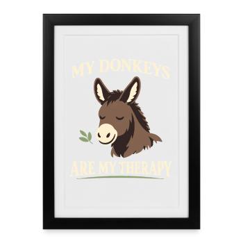 Esel-liebhaber Esel Lustiger Esel Bauernhoftier - Gerahmtes Poster (27 × 37 cm) - Schwarz - Vorne
