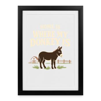Esel-liebhaber Esel Lustiger Esel Bauernhoftier - Gerahmtes Poster (27 × 37 cm) - Schwarz - Vorne