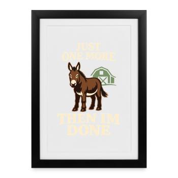 Esel-liebhaber Esel Lustiger Esel Bauernhoftier - Gerahmtes Poster (27 × 37 cm) - Schwarz - Vorne
