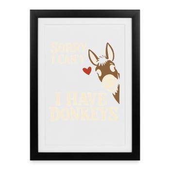 Esel-liebhaber Esel Lustiger Esel Bauernhoftier - Gerahmtes Poster (27 × 37 cm) - Schwarz - Vorne