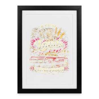 Lowrider Auto Low Bruyant Latino Proud - Affiche encadrée (27 × 37 cm) - noir - Devant