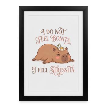 Je ne me sens pas bonita O Stressita - Affiche encadrée (27 × 37 cm) - noir - Devant