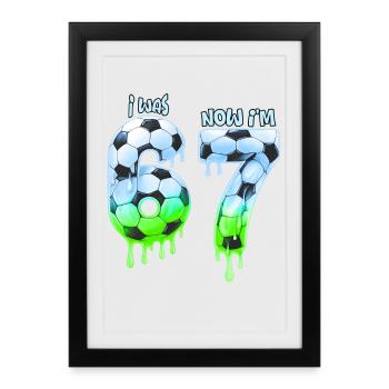7th birthday soccer, shirt, im shirt years, t-shir - Affiche encadrée (27 × 37 cm) - noir - Devant