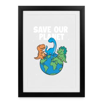 Sauver notre planète Climat Environnement - Affiche encadrée (27 × 37 cm) - noir - Devant