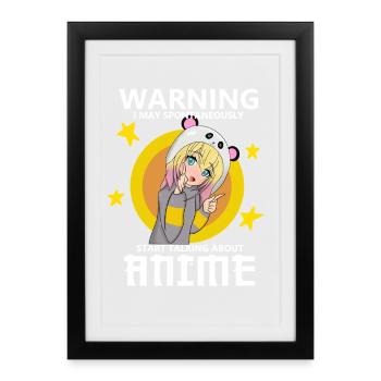 Avertissement : On peut commencer spontanément à parler d’anim - Affiche encadrée (27 × 37 cm) - noir - Devant
