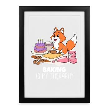 Thérapie pâtisserie Fuchs : gâteaux et biscuits - Affiche encadrée (27 × 37 cm) - noir - Devant