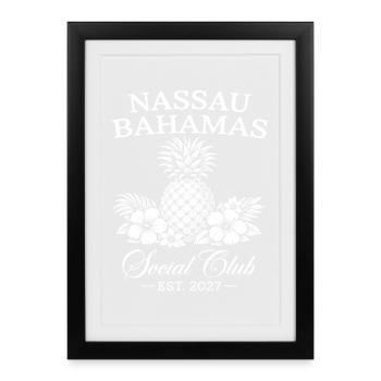 Nassau Bahamas Social Club Créé 2027 - Affiche encadrée (27 × 37 cm) - noir - Devant