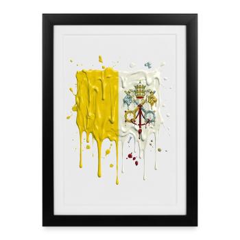 Vatican's yellow and white color split - Framed poster (27 × 37 cm) - black - Front
