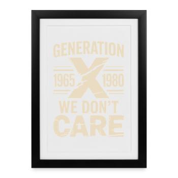 Génération X : On s’en fiche du rétro - Affiche encadrée (27 × 37 cm) - noir - Devant