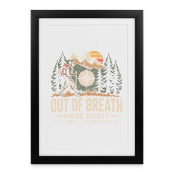 Out of Breath Hiking Society - Framed poster (27 × 37 cm) - black - Front