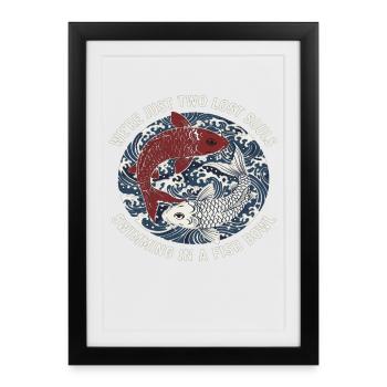 Tatouage du poisson koi au Japon - Affiche encadrée (27 × 37 cm) - noir - Devant
